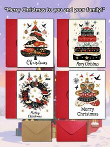 1pc High Quality Christmas Fun Greeting Card With Envelope, Christmas Cute Aesthetic Items, Perfect For Best Friends, Good Sisters, Good Brothers, Family, Envelope Humorous Birthday Greeting Card Celebration Card, Thank You Card, Congratulation Card, Blessing Card, Commemorative Card,