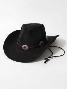 1 Peça Corrente Decorativa de Cintura de Moda Feminina, Chapéu de Cowboy de Alta Qualidade, Estilo Ocidental Europeu e Americano, Chapéu Fedora Minimalista da Moda, Unissex, Adequado para Uso Diário, Festas, Eventos de Temática Ocidental, Reuniões, Cosplay, Cerimônias de Formatura, Bailes de Máscaras, Festivais, Comemorações de Aniversário, Festivais de Música, Caminhadas - cartola - Visão 11