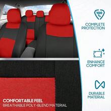 PolyPro Car Covers Full Set In Gray On Black, Front And Rear Split Covers, Easy To Install Car Seats Cover Set And Accessories Auto Trucks Van SUV - Gray - Red - View 5