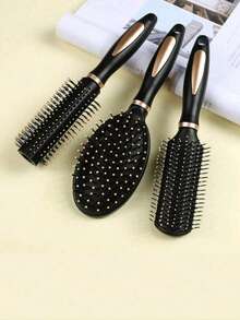 4pcs Comb Set - Styling Brush, Barber Brush, Curling Brush, Air Cushion Brush, Pointed Tail Brush, Massage Brush, Vented Brush, Coloring Brush, Scalp Massage Comb, Suitable For Thick/Curly/Long/Short Hair, Dry Or Wet Use, Anti-Static Plastic Bristles, For Men And Women, Home Spa Hair Styling Tools Boy Valentine Heart Valentine