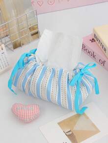 1 件蝴蝶结/花朵/条纹图案抽绳纸巾袋，可爱印花纸巾盒汽车纸巾盒家居客厅装饰卧室厨房桌面北欧大号收纳盒餐巾架圣诞节/万圣节礼物，餐桌餐巾架，纸巾架纸巾家居用品，桌子，家居装饰，家居整理和收纳，房间装饰，厨房配件，厨房用具，厨房整理器，旅行，节日 - 彩色 - 查看 16