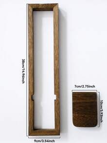 1pc/2pcs Vintage Farmhouse Style Wooden Wall Mounted Shelves, Brown Minimalist Geometric Design, Suitable For Indoor Living Room Wall, Window Sill, Fireplace Mantel, Outdoor Garden Wall (Candles Not Included) - Multicolor - View 12