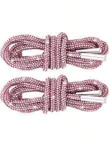 2 件 120 厘米奢华水钻鞋带，圆形水钻鞋带/帽带，时尚闪亮，水晶抽绳运动鞋，运动鞋 - 白色 - 查看 19