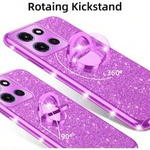 TLL  Nancheng For  Moto G Stylus 5G 2025 Case 6.7inch Girls Women Cute Glitter Soft TPU Phone Case With Ring Kickstand Strap Lanyard Shockproof Protective Cover Purple2574 - 紫色 - 查看 5