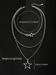 1 buc colier elegant cu decor stelar, multistrat, pentru femei, strasuri încrustate, versatil pentru zi cu zi, petrecere, întâlnire, cadou pentru prieteni și sărbători