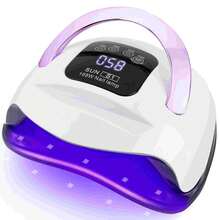 220W UV LED Nail Lamp With 57 LED Beads, Automatic Infrared Sensor & 4 Timers (30s/60s/90s/99s), Detachable Base For Hands & Feet, Smart Touch Screen & LCD Display, Fast Curing For All UV/LED Gel Polish, Portable Handle, Ideal Gift For Home & Salon Use - 美規A型插(110-127V) - 查看 7