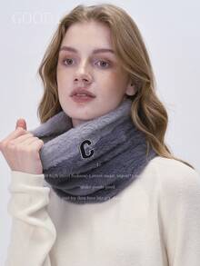 1pc Letter C Dual-Color Casual Scarf, Minimalist Daily Wear