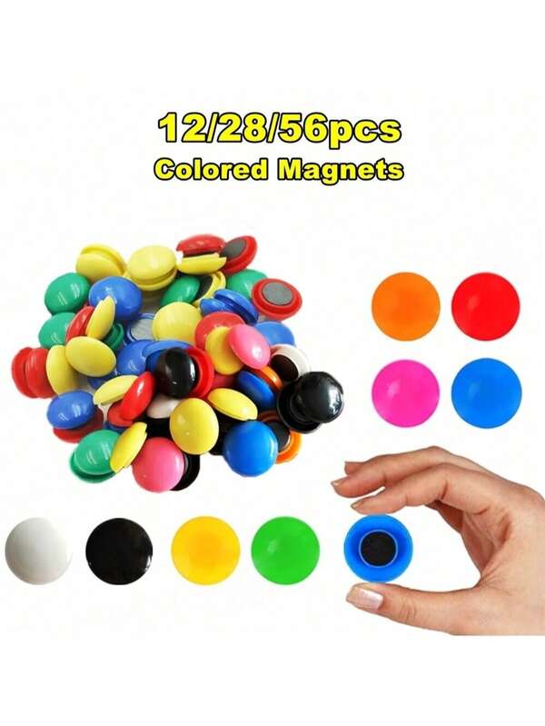 12/28/56pcs Colored Magnets Round Magnets MagnetsColored Magnets For Home&School&Offices