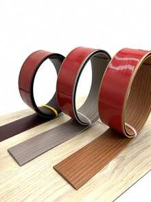 1 Roll Self-Adhesive Wood Grain Floor Edging Trim - Reusable, 99cm PVC Threshold Transition, Matte Finish, Realistic Wood Grain Texture, Easy Installation, Suitable For Living Room And Door Jamb Decor, Wood Grain Pattern - Multicolor - View 8