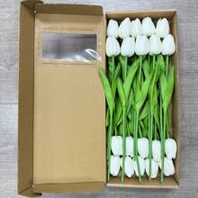 20pcs Romantic Premium Artificial Flowers Centerpieces,Plastic Flowers Real Touch Tulips Silk Bouquet, Artificial Flowers For Wedding Room Home Hotel Party Event New Years Gifts Handheld Flower Arrangement For Valentine's Day Wedding/Home/Bedroom/Living Room/Table Decoration/Bride's Bouquet/Outdoor Garden