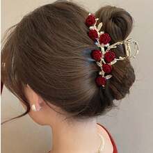 1 件郁金香花朵后爪发夹发饰发夹发夹发夹发夹发夹发夹，爪夹秋冬发饰女士度假装女士 - 彩色 - 查看 4