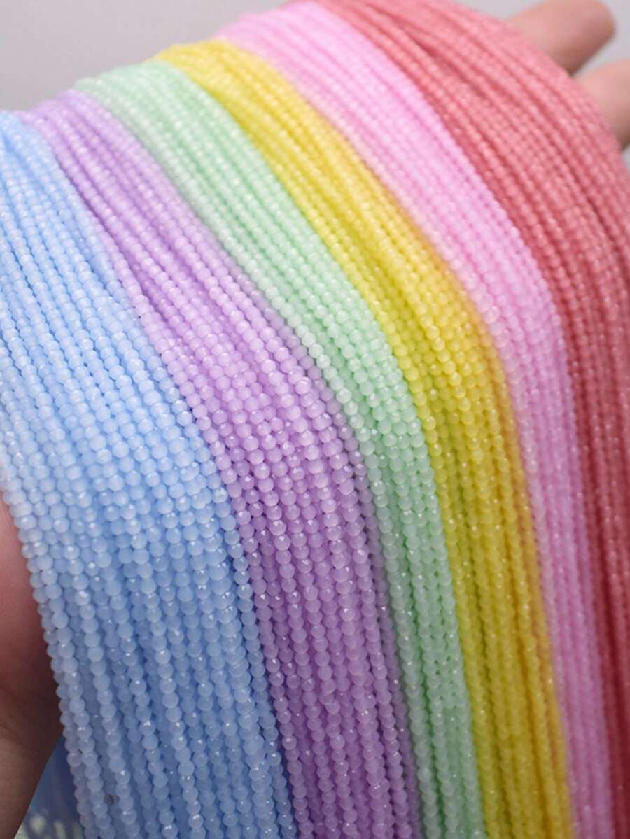 2毫米 1串 180颗 玻璃珠 小刻面玻璃吊坠隔珠 用于珠宝制作 DIY配件 - 2mm 瓷料小珠子 - 查看 1