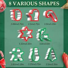 Christmas Cookie Cutters 8 PCS(Medium),Sandwich Cutter And Sealer,Cookie Cutters Christmas Shapes Christmas Christmas Decorations Christmas Pajamas Christmas Gifts Christmas Decor - Multicolor - View 7