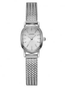 Đồng hồ thạch anh nhỏ gọn, đa chức năng, thiết kế sáng tạo dành cho nữ, phù hợp để đeo hàng ngày, làm quà sinh nhật, quà tựu trường, quà Lễ Tạ ơn, quà lãng mạn. Món quà hoàn hảo! - Bạc - Xem 5