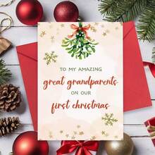 1PC, Great Grandparents Christmas Card, Merry First Christmas Card For Great Grandparents, To My Amazing Great Grandparents On Our First Christmas - one-size - View 4
