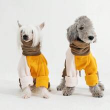 Autumn/Winter Jumpsuit For Small/Medium Dogs, Warm Full Body Coverage Outfit With High Collar To Protect Belly And Legs, Soft & Cozy Fabric, Suitable For Breeds Like Poodle, Whippet, Beagle In Cold Seasons - Coffee Brown - View 3