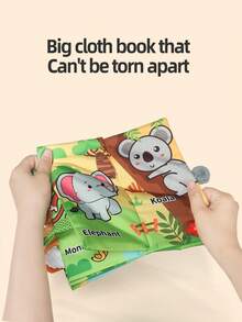 6-Page Unrippable Cloth Book For Infants & Toddlers, Montessori Cognitive Book With Ocean Animals & Dinosaur Cartoon Patterns, Promotes Early Learning & Cognitive Development, Christmas/Thanksgiving Gift, Baby Sensory Book, Infant Cloth Book, Baby's First Cognitive Book