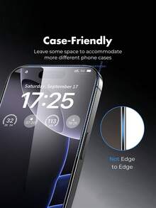 Bộ 3 miếng dán màn hình tương thích với Apple 17/16 Pro Max/16 Pro/16/16 Plus/16E/15 Pro Max/15/15 Pro/15 Plus/14 Pro Max/14 Pro/14/14 Plus/13/12/11, viền trắng in lụa, kính cường lực hai lớp, độ cứng 9H, độ trong suốt cao 99,99%, tương thích với ốp lưng điện thoại, phù hợp với thiết bị 6.9 inch. - trắng - Xem 7