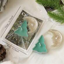 2pcs Christmas Decorations, New Christmas Scented Wax Candles, Suitable For Christmas Party, Desktop Atmosphere, Bedroom, Holiday Gift For Women, Creative Christmas Tree, Green, Yellow, Gold, Moon, Wreath, Bell, Moon, Small Candles, Christmas Fragrance Wax Candles Home Decor Room Decor, Christmas Gifts - Christmas Tree Bells - View 7