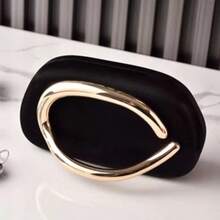 Women's Party Clutch Bag Wedding Bridesmaid Gold Chain Strap Modern Small Elegant - màu đen - Xem 1