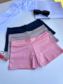 Kit 5 Short Shorts Women's Petticoat Short Second Skin Dress Panties Double Waistband Comfortable Intimate Fashion Lingerie Women Adult - 彩色 - 查看 10