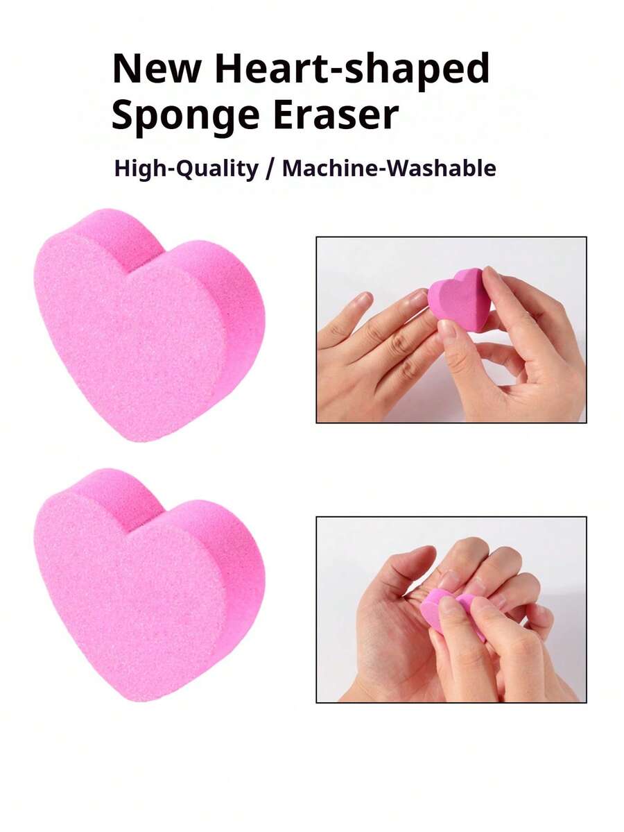 60-Piece Set Of Heart-Shaped Sponge Nail Files In Pink, Mini Size, Creative Styling Nail Art Tools, Nail Polishing Tools, Perfect Gift For Girls