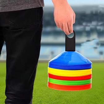 10pcs PE Soccer Training Cones, Thick Round Mouth Markers, Suitable For Outdoor Sports