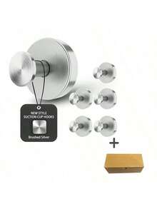 4 Ganci con ventosa per bagno, carico massimo 5 kg, portasciugamani riutilizzabili, ventosa senza foratura, gancio da parete, gancio multifunzione resistente per accappatoio, spugna