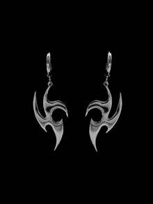 1 件男士百搭嘻哈不对称火焰钛钢吊坠项链，不会褪色