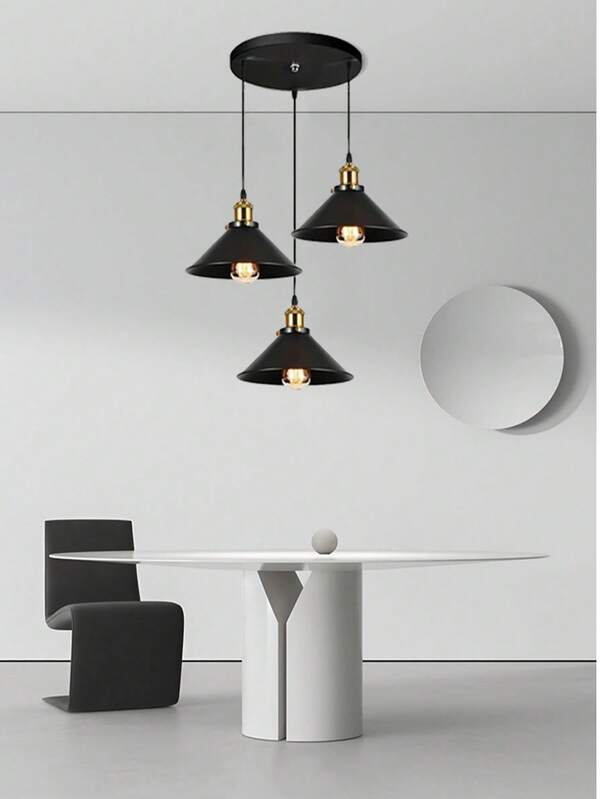 1pc Vintage Industrial Style Pendant Light, Suitable For Garage, Foyer, Hallway, Dining Room, Bedroom, Corridor, Balcony, Island, E27 Socket, Hard-Wired, Bulb Not Included