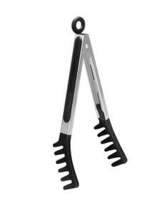 不锈钢和硅胶夹，耐热食物夹，厨房夹，适用于烧烤、意大利面、面包、沙拉、水果