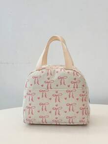 Fashionable Versatile Women's Handbag With Small Floral Print, Double Backpack Combination, School Backpack For Students - Beige - View 9