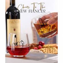 Engagement Gifts Couple, Ring Finger WineWhiskey Glass Set, Bride And Groom Just Married, Mr And Mrs Newlyweds Bridal Shower, Wedding Gifts Couples 2025 - Bộ ngón tay - Xem 6