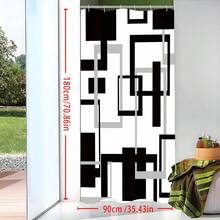 1 tấm rèm tắm chống thấm nước in họa tiết sọc hình học đen/xám - Được làm từ vải polyester 90g, nhẹ, chống thấm nước và trong suốt; dễ lắp đặt, chống nấm mốc và bền - Lý tưởng cho vách ngăn phòng tắm hoặc bồn tắm. - Nhiều màu - Xem 8