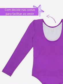 UV Sun Protection Swimsuit Long Sleeve Plain With Print Lined Girl Swimming Beach Kids - Màu tím - Xem 4