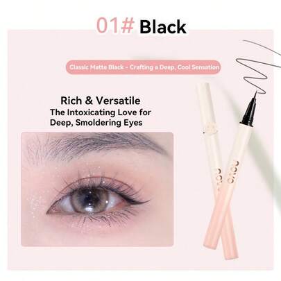 NOVO Bút kẻ mắt dạng lỏng đầu siêu mảnh, chống thấm nước, không lem, lâu trôi, thích hợp cho người mới bắt đầu, màu sắc sống động, kẻ mắt & kẻ lông mày/mi dưới