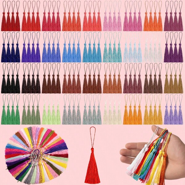 100/50/20pcs Handmade Soft Craft Small Tassel Pendants, Jewelry DIY, Pendant Charms, Tassel Pendants, Suitable For Jewelry Making, DIY Crafts, Bookmarks, Curtain Decoration, Holiday Decoration, Random Colors