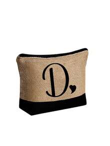 两件套女士沙滩手提包，配有可拆卸肩带，可定制A-Z字母，超大容量。肩带可根据个人喜好拆卸，包含化妆包和拉链小袋，可存放洗漱用品、零钱或文具。 - 彩色 - 查看 28