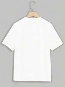 Oversized Pink Seashell, Leaf & Flower Graphic Round Neck Short Sleeve Loose T-Shirt For Women, Casual Vacation Pullover Beach Vacation Outfits - trắng - Xem 6