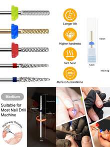 1件装专业高品质钨钢美甲钻头电动打磨机配件抛光切割器美甲工具用品