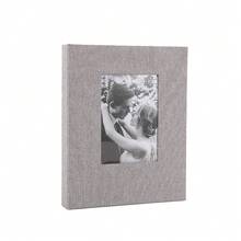 1 album foto cu copertă de in, 6 buc., 72 de buzunare, design glisant pentru protejarea fotografiilor