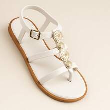 Kit Of 2 Pairs Of Women's Flat Sandals, Modern And Comfortable, For Walking - Caribbean - Trắng + Trắng - Xem 2