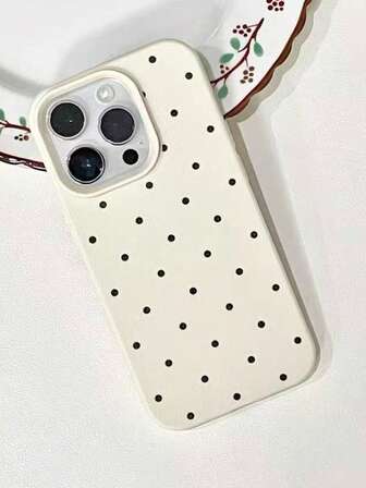 1 st. vitt prickigt telefonskal, minimalistiskt och snyggt skyddande fodral, lämplig för iPhone 17/17air/17pro/17promax/ 16 Pro Max/ 15 Pro/ 14/ 13/12/11, utmärkt julklapp till vänner och familj
