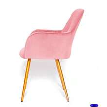 KITUL Juego de 2 Sillas con Reposabrazos Terciopelo Sillas Cocina con Respaldo de Cojín Asientos Modernos para Ocio Mediados Siglo para El Hogar y la Oficina Rosa - Rosa - Ver 8