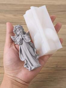 1 件 3D 祈祷天使硅胶模具，DIY 欧式石膏天使装饰小雕像树脂模具，复活节、生日、家居装饰工艺礼品的完美礼物 - Silicone Mold - 查看 2