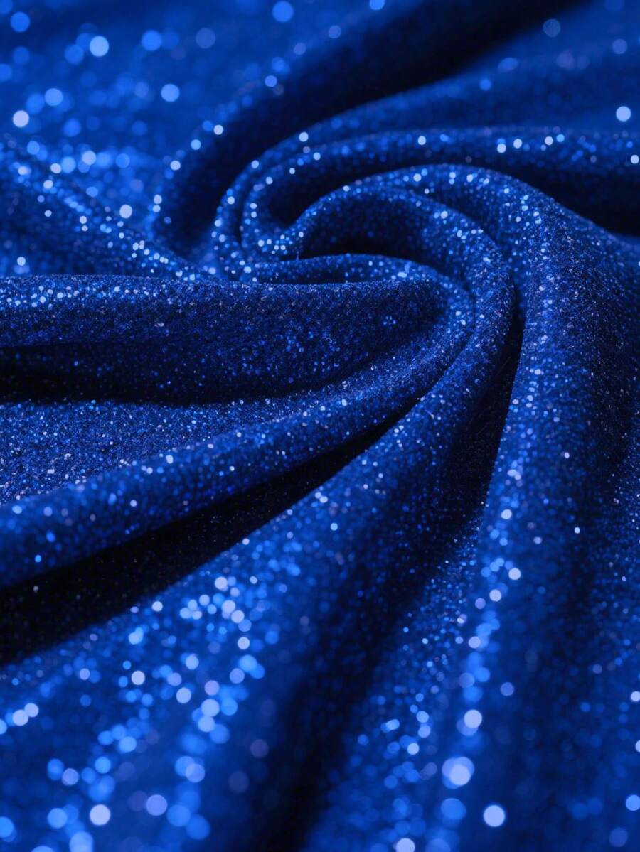 1 件海军蓝星空闪光面料，超闪亮星空 DIY 服装和连衣裙材料