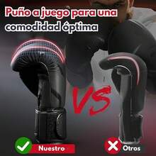 Guantes de Boxeo, Guantes de Artes Marciales Mixtas, Guantes de Boxeo Unisex, Guantes de Entrenamiento de Boxeo, Guantes de Sanda, Guantes de Sparring, Guantes de Muay Thai - Negro - Ver 2