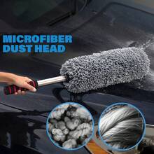 Extra-Large High-Grade Microfiber Car Dust Collector With Extendable Handle - Soft Bristle Brush Without Scratches, Suitable For Cars, Trucks, SUVs And Motorcycles, Gently Cleaning Hard-To-Reach Areas, Car Cleaning Accessories, Ergonomic Grip, Fluffy, Car Dusters For Outside, Dust Cleaner, Car Cleaning Brushes