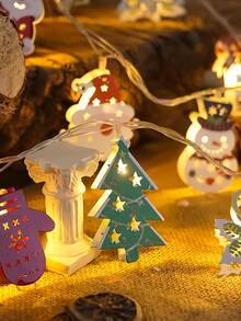 1 peça de luzes de corda de Natal 1 peça de luzes de corda de LED festivas de Natal, design de Papai Noel e boneco de neve, decoração de Natal interna alimentada por bateria, sem bateria incluída, componentes eletrônicos para decoração de Natal, decoração de Natal, decoração de árvore de Natal, decoração de presente de Ação de Graças, casamento, decoração de casa, decoração de outono, decoração de aniversário para presentes, suprimentos para festas, jardim interno externo, decoração de festival de férias, decoração de Halloween, decoração de parede, enfeites de Halloween