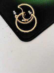 Fashionable European And American Style Gold Rhinestone Hoop Earrings, Luxurious And Elegant - Diamond Hoop Earrings - View 5
